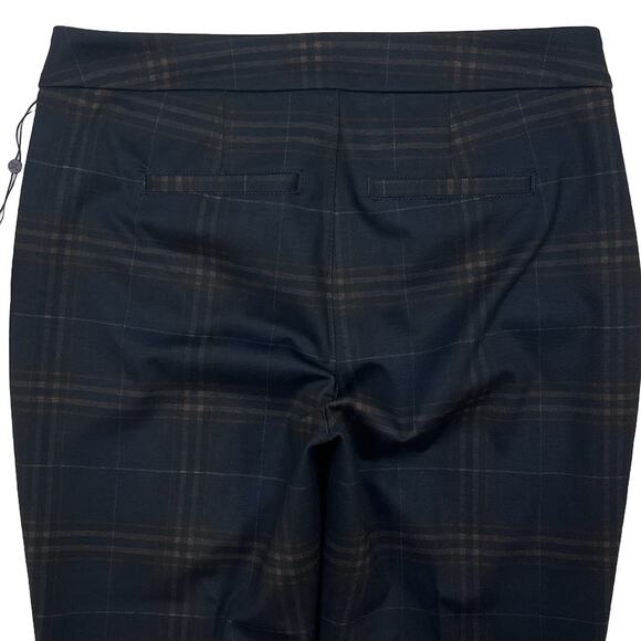 NYDJ Slim Trouser Pants Sz 2 or 27 New $119 Oaklan Plaid Blue Black Straight Leg - Picture 8 of 16